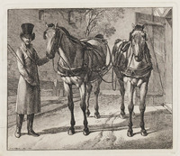 KG 01420
<br/>
Koetsier met twee paarden
<br/>
<em>Klein, Johann Adam (1792-1875)</em>